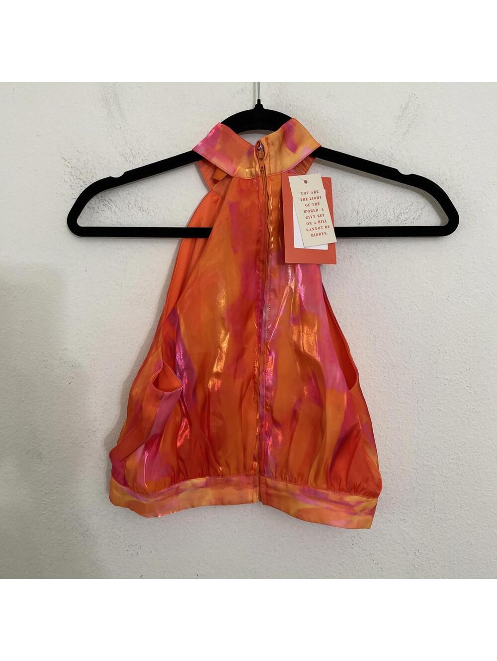 YAURA NEW YAURA Faari Crop Top Orange Top size US Medium $150msrp - Picture 10 of 12
